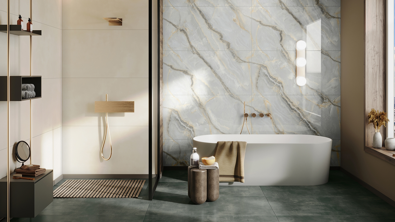 Baños con mármol: pequeños espacios con gran impacto