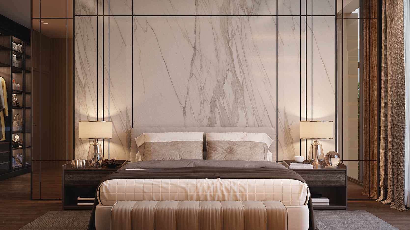 Mármol en dormitorios: un toque sofisticado