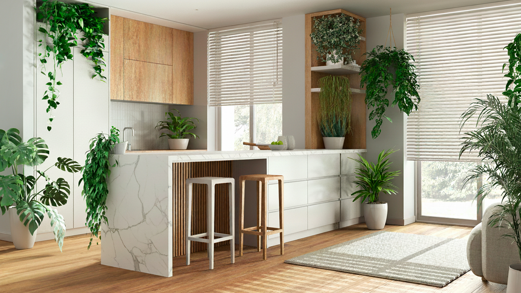 Cocina Feng Shui: mármol como centro de energía